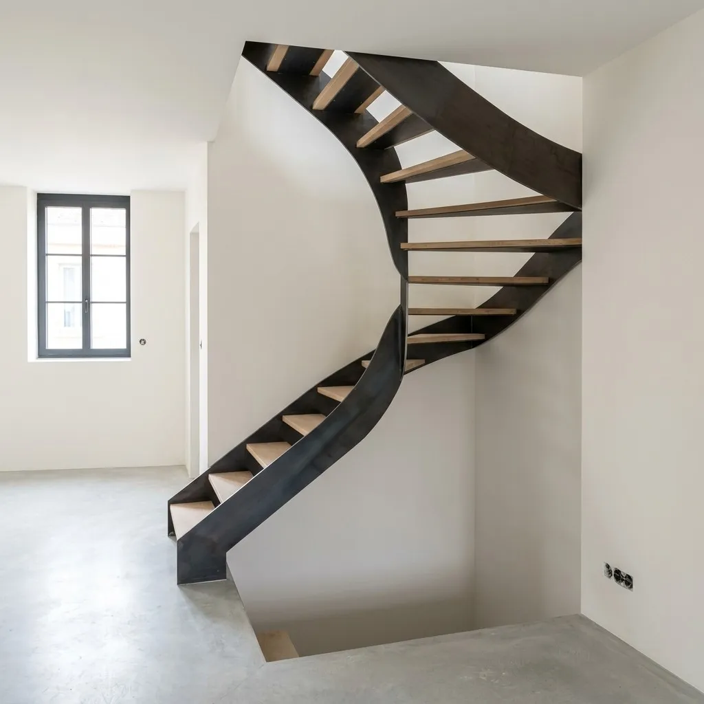 Escalier Double Quart-Tournant Double Limon Latéral