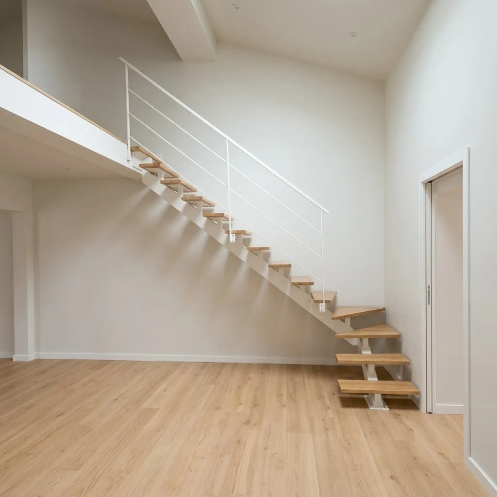 Escalier Quart-Tournant et Marches en Hévéa
