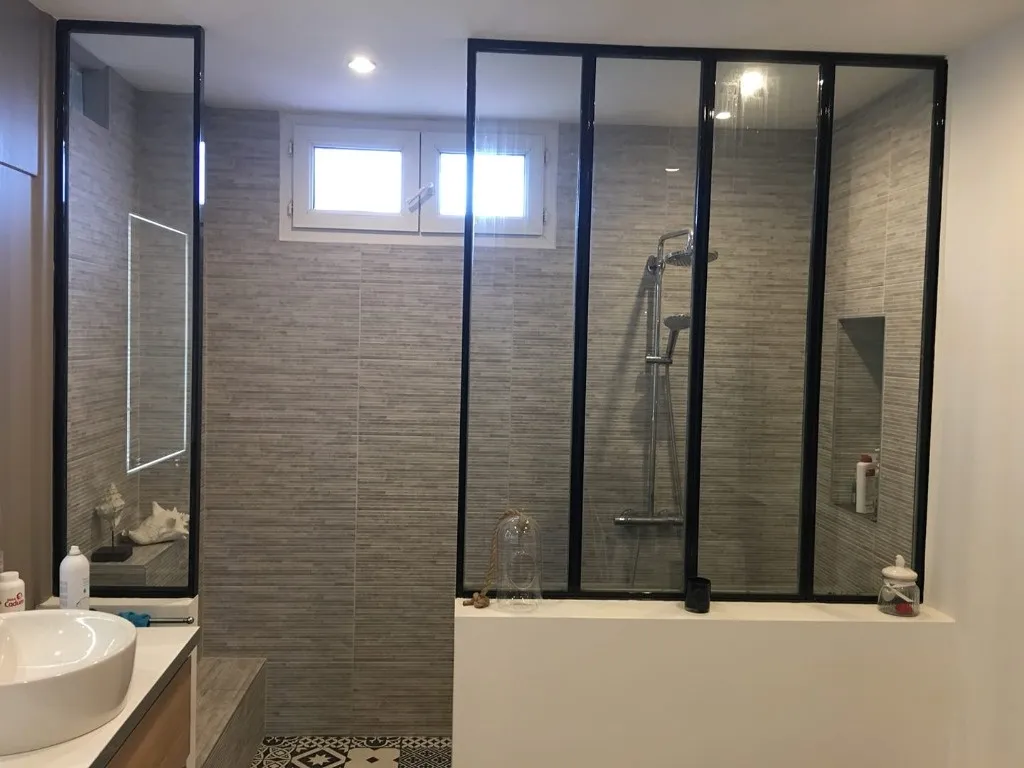 Paroi de Douche Style Verrière d'Atelier